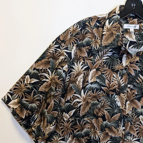 Vintage Pierre Cardin Hawaiian Shirt Tropical Print Cotton Made in Korea Resort - Picture 3 of 12